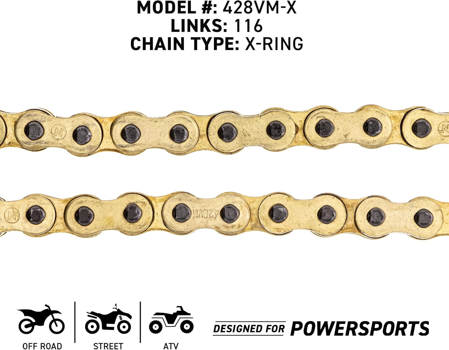 NICHE Drive Sprocket Chain Combo for Honda CR80R CR85R Front 15 Rear 49 Tooth 428VM-X X-Ring 114 Links
