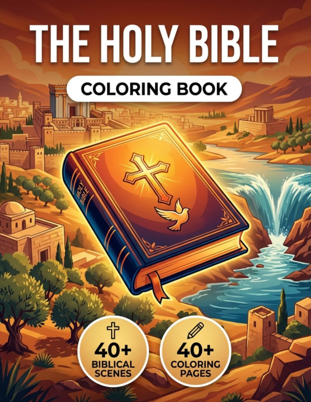 The Holy Bible History Coloring Book: Relive the Greatest Story, from Creation to the Ascension. A Chronological Journey Through the Old and New ... Illustrations & Educational Captions.