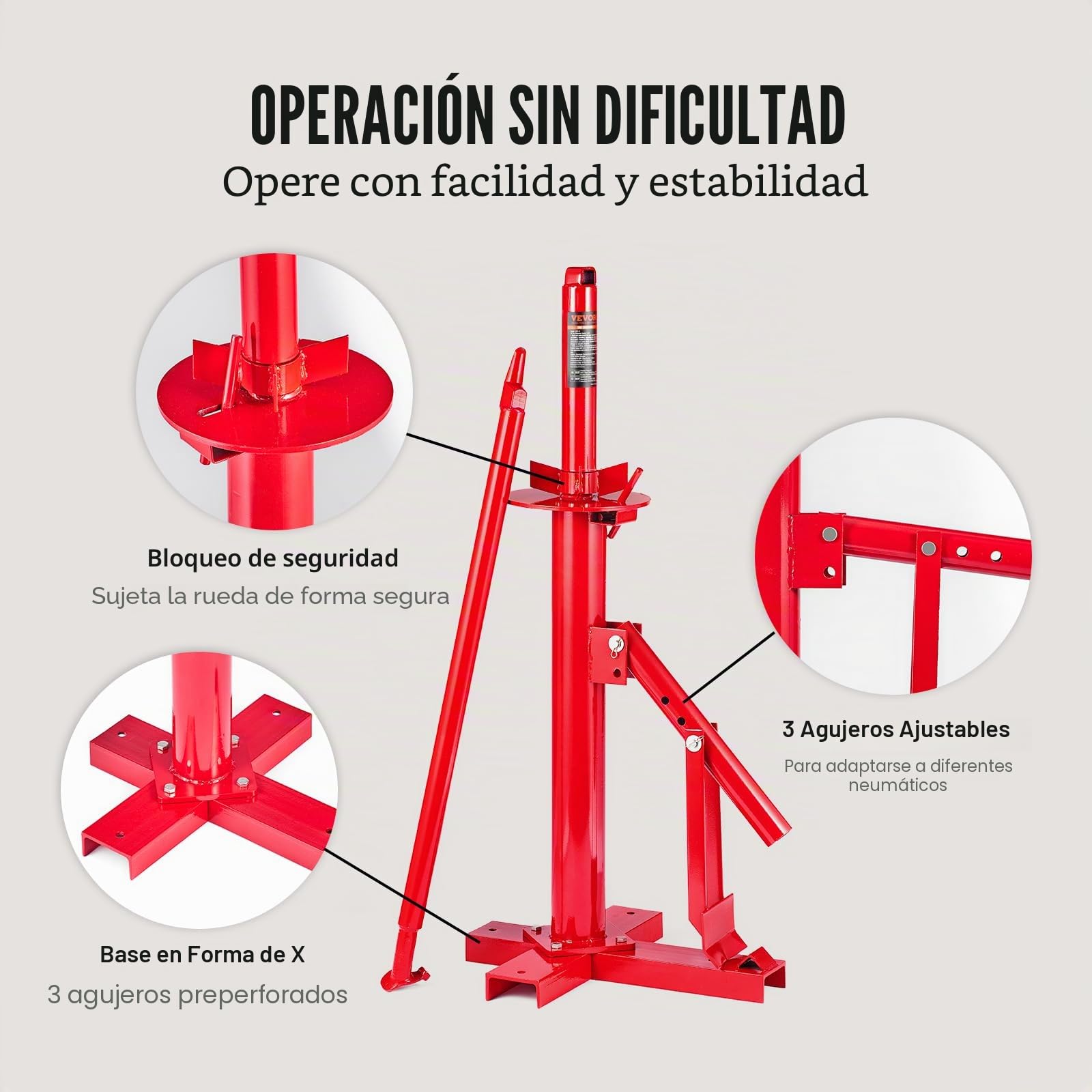 VEVOR Desmontadora de Neumáticos Manual 203-406 mm Herramienta de Desmontadora de Neumáticos de Acero 46×38×94 cm a Prueba de Óxido sin Dañar Llanta para Montar y Desmontar Neumáticos de Coche Camión