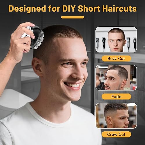 Miniatura 2 de Kit de corte de pelo automático para hombres, cortapelos impermeables IPX6 húmedos y secos con pantalla LED, recargable por USB, 2 peines guía -