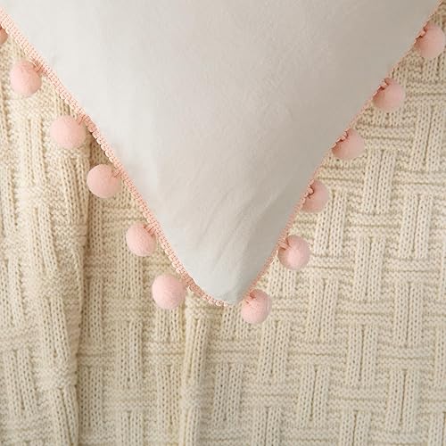 Miniatura 100 de Blue Body Pillow Cover Shabby Chic Long Pillow Case Cover Navy Blue Pom Poms Fringe Body Pillow case with Pocket Closure 20x54 inches(Body,Navy Blue)