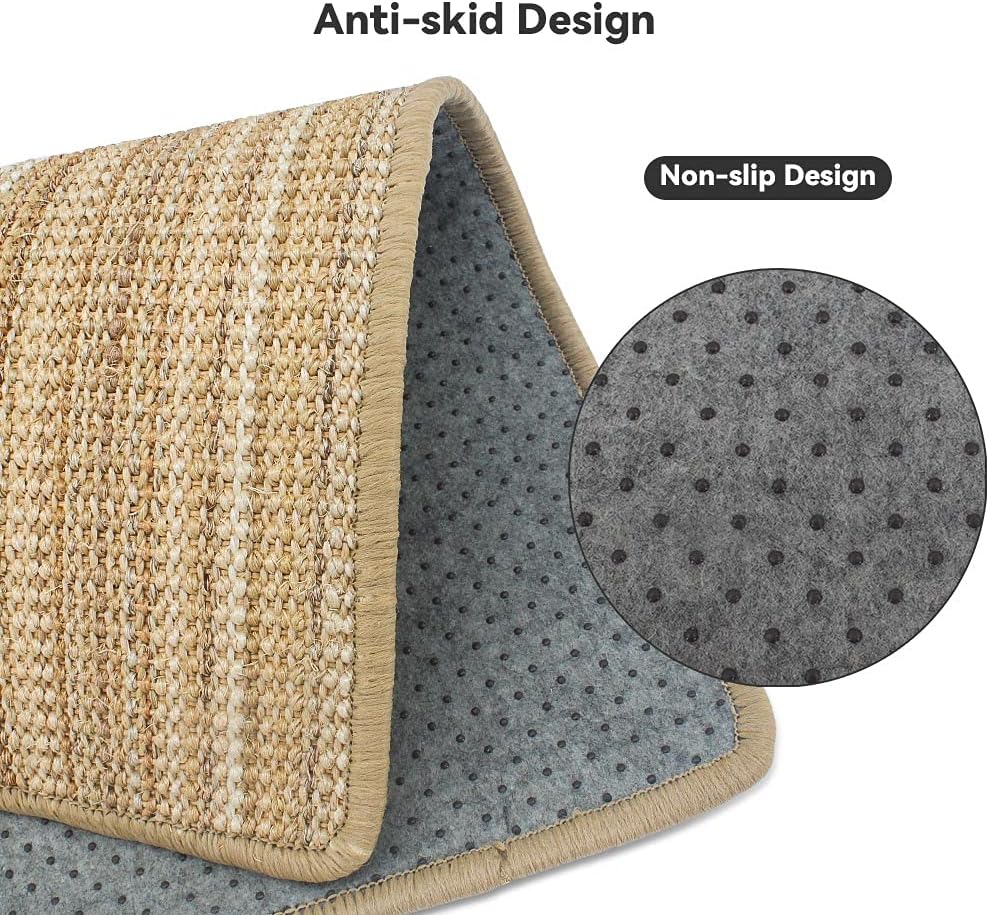 Petslucent Cat Scratch Mat, Sisal Cat Scratching Pad for Indoor Cats Grinding Claws and Protect Couch Carpets Sofa Horizontal Cat Scratcher Post Board 23.6 x 15.7in : Pet Supplies