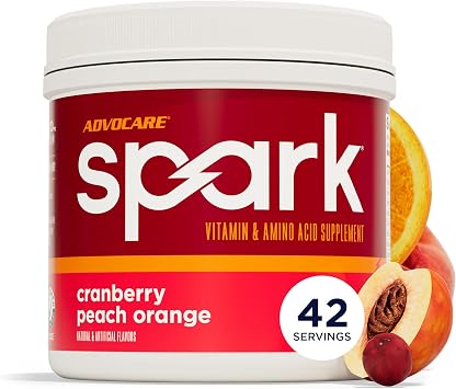 AdvoCare Spark - Energy Drink Mix - Vitamin & Amino Acid Supplement - Supports Energy & Focus - Portable Immune Support - Sugar-Free - Cranberry Peach Orange - 10.5 oz 42 Servings