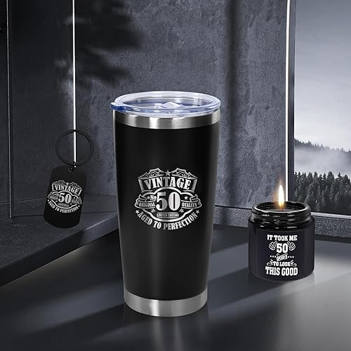 Miniatura 4 de AYGE Regalos de 50 cumpleaños para hombres, compañeros de trabajo, profesores, jefes, amigos, papá, incluye vaso aislado de 20 onzas, caja de regalo