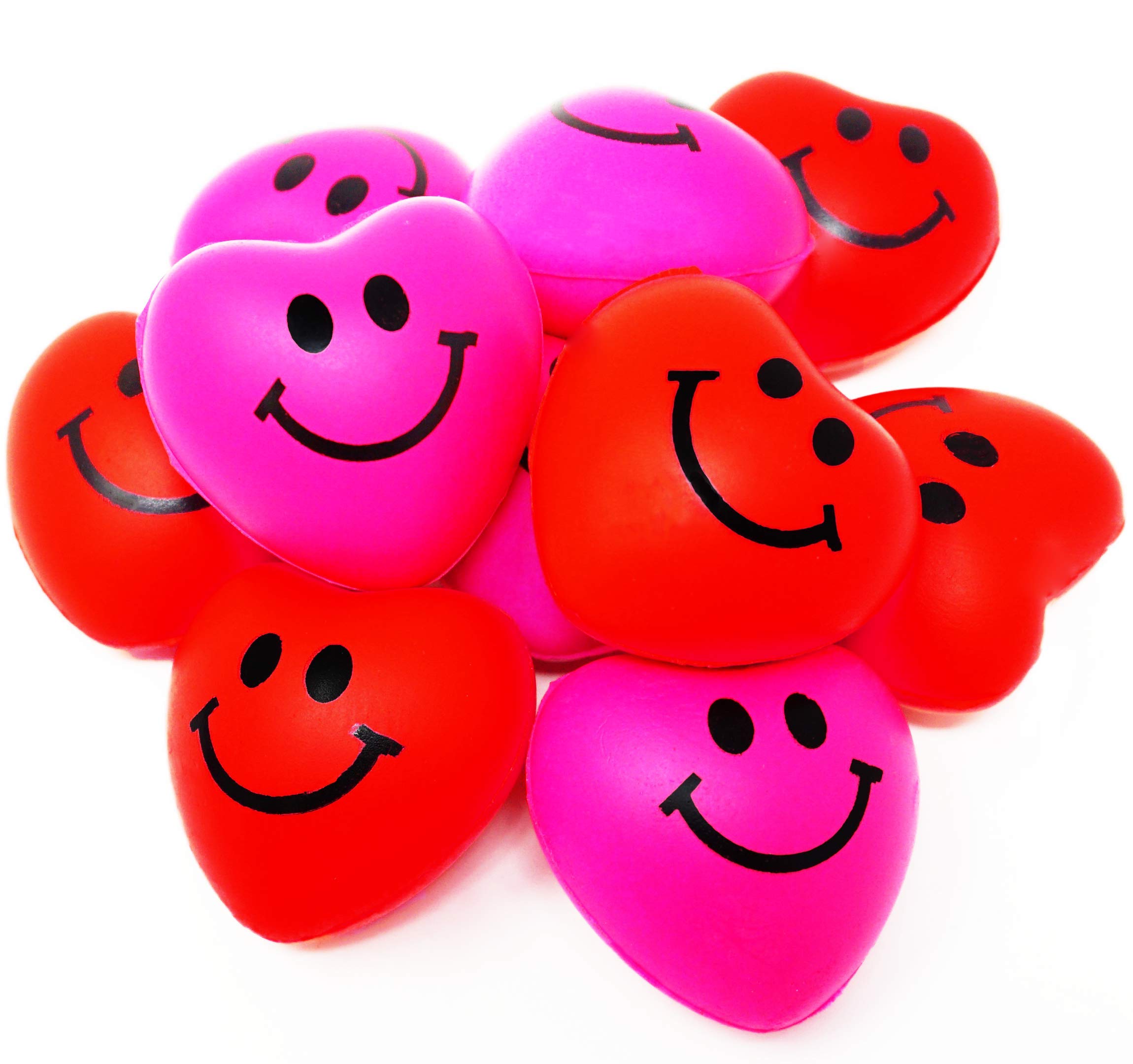 4E's Novelty 24 Pack Heart Stress Balls Bulk - Valentine Stress Hearts Mini Heart Shaped Stress Balls 1.5" - Squishy Stress Balls for Kids & Adults, Valentines Day Party Favors, Classroom Gifts