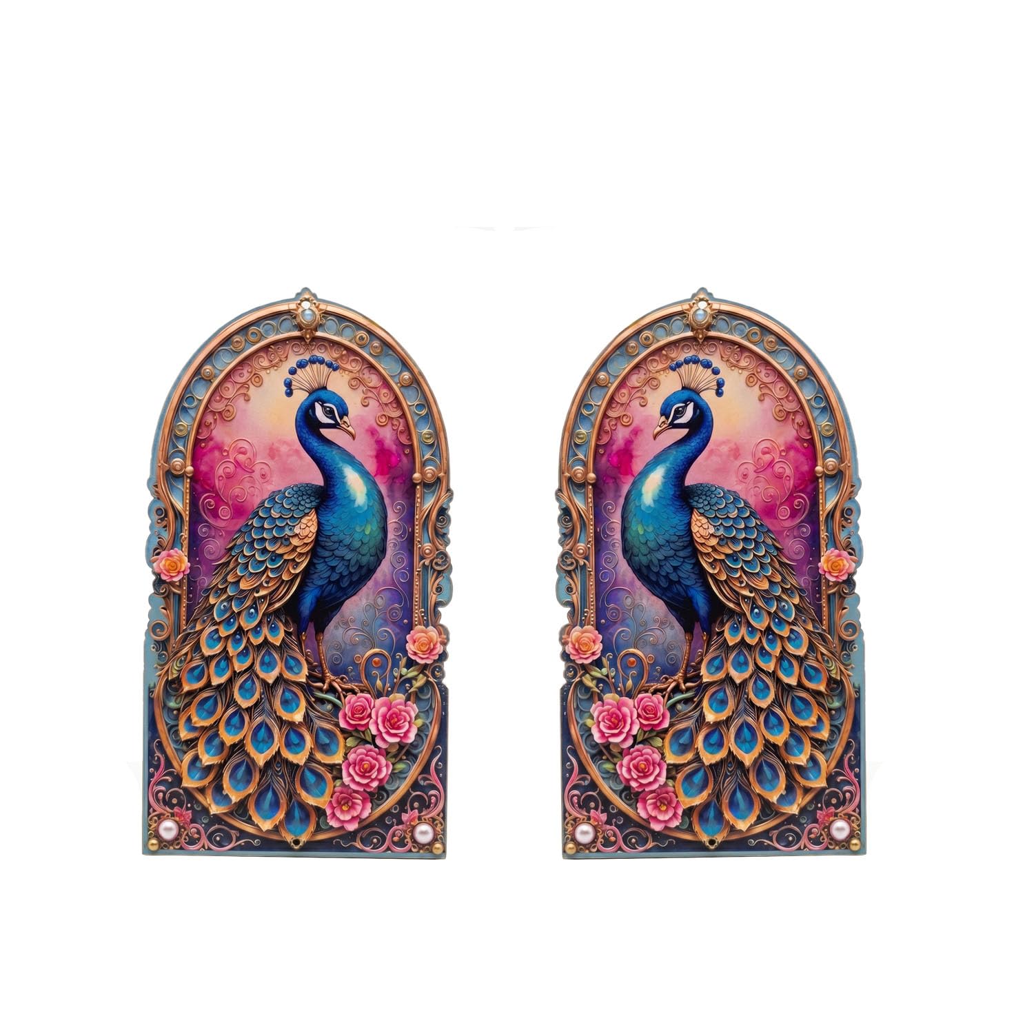 Prishali MDF Peacock Shape Laser Cut Wooden Cutout for DIY Craft, Toran Making, Wall Hanging, Painting, Resin Art & Decorative Home Decor Projects (pack of 2)-image-42