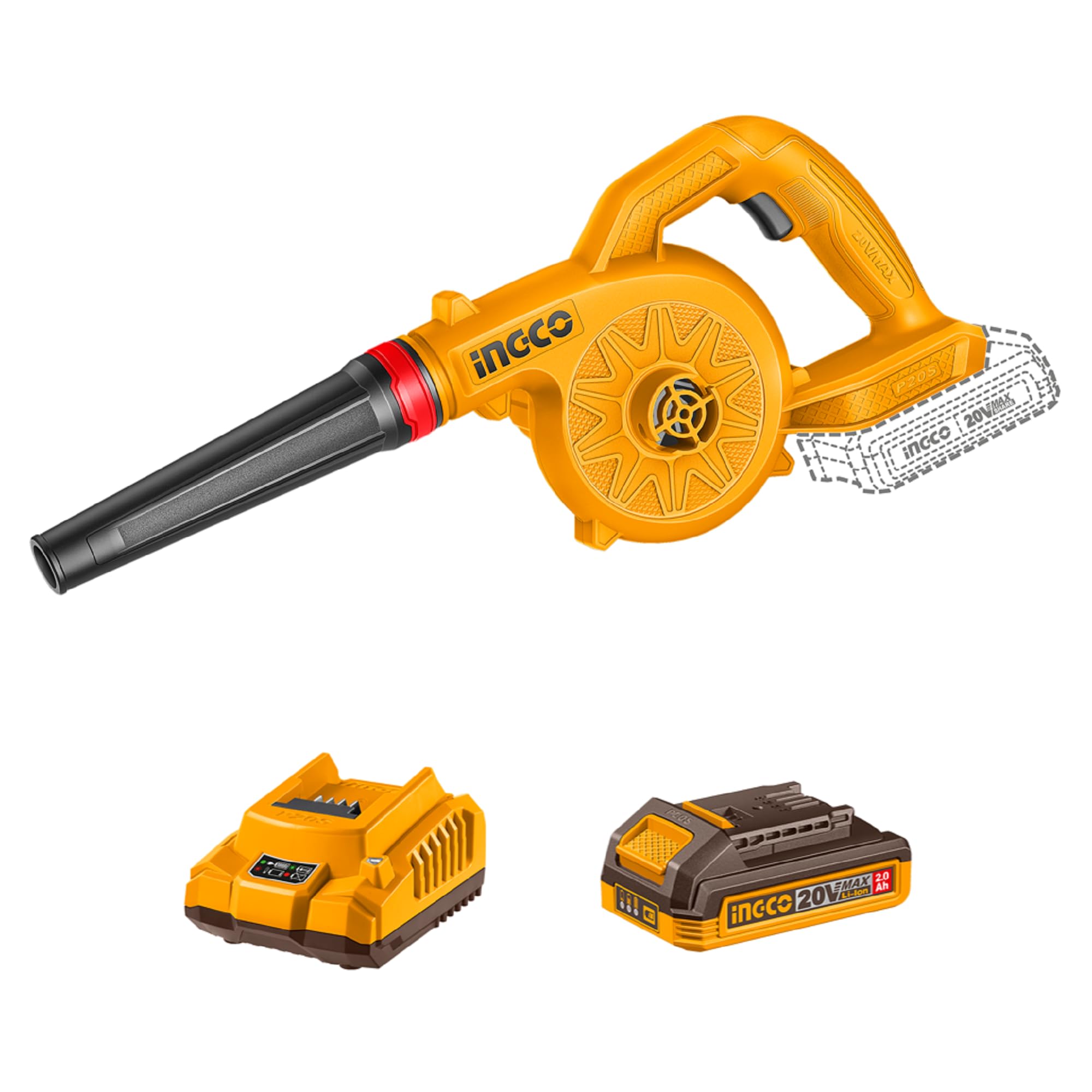 INGCO 20V Cordless Blower, 18000RPM, Max Air Volume 2.7m³/min, with 1Pcs 2.0Ah Battery and 1Pcs Charger-image-37
