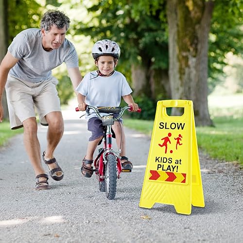 Miniatura 19 de Señal de advertencia de precaución mojada para piso, bilingüe, plegable, resistente, señales de advertencia de seguridad de doble cara