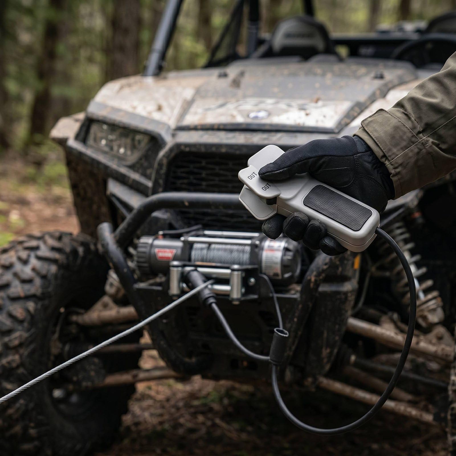 Telecomando per Verricello Portatile con Impugnatura in Gomma di Ricambio per Verricelli Warn ATV Side X Side 64849, Plug And Play Cablato Lungo 12 Piedi, Design Ergonomico