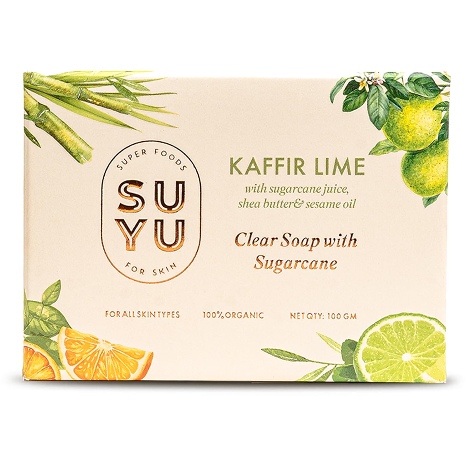 SUYU Kaffir Lime Clear Soaps For Bath | Organic Bath Soap For Women & Men | Antibacterial & Skin Purifying Face,Body Soap | Bathing Soap for Refreshing Cleansing | Suitable for All Skin Type-100gm