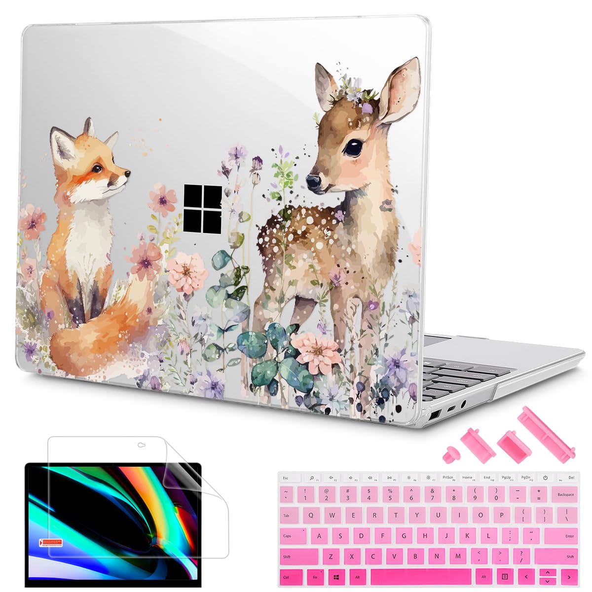 Mektron Case for 13.5" Microsoft Surface Laptop 5/4/3 with Metal Palm Rest Model 1951/1868, 2019/2021/2022 Release Plastic Hard Shell Cover with