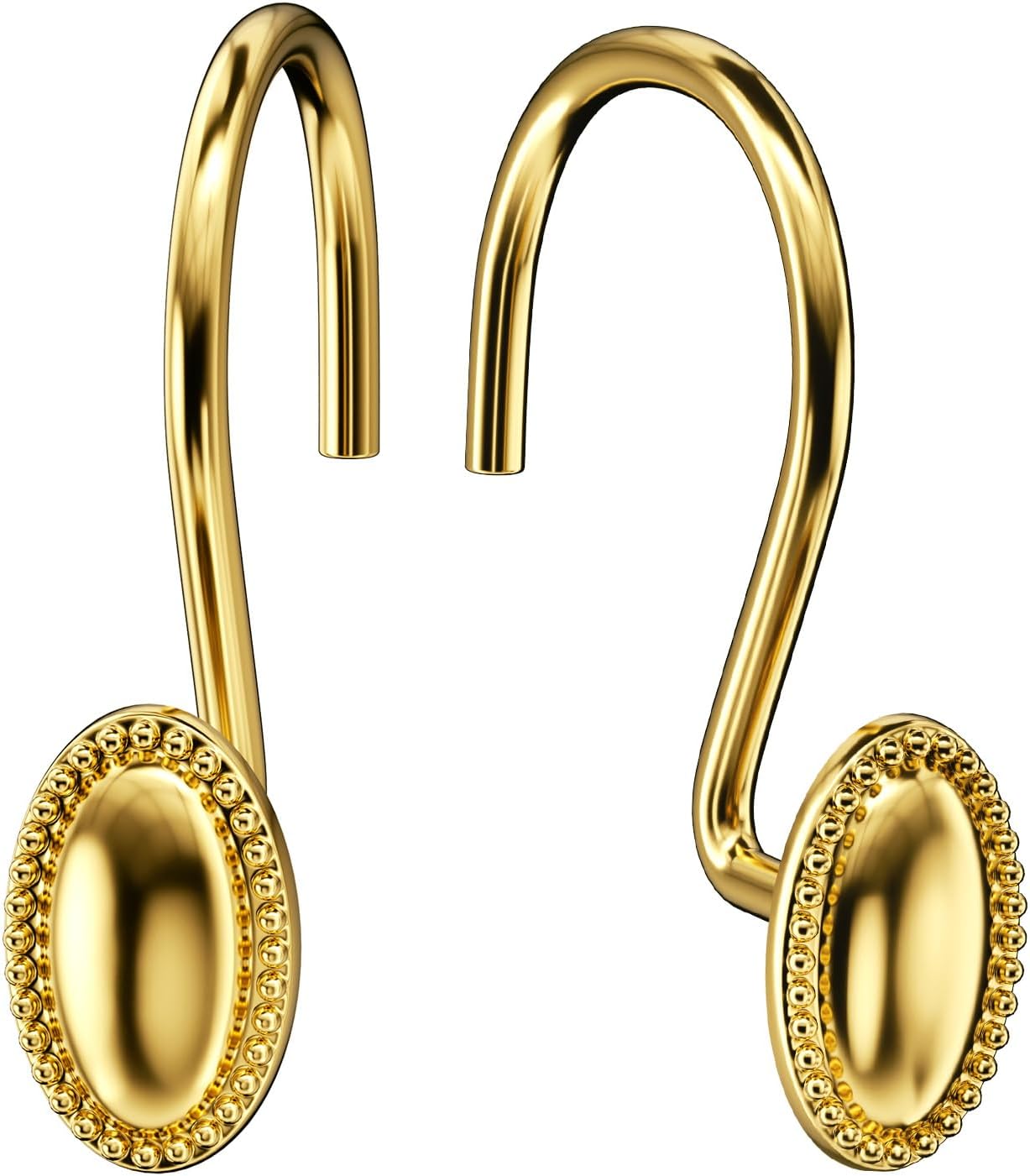 AmazerBath Gold Shower Curtain Hooks, 12PCS Rust Proof