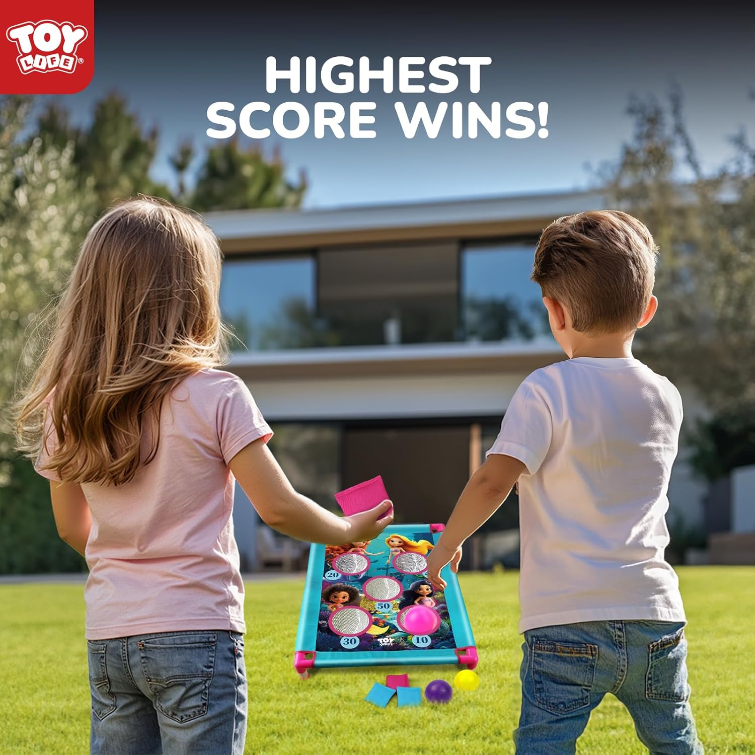 TOY Life Bean Bags Toss Game, Cornhole, Outdoor Toys for Kids Ages 4-8, Corn Hole, Cornhole Set, Sports & Outdoor Play Toys, Outside Toys for Kids Ages 4-8, Outdoor Activities for Kids, Backyard Toys