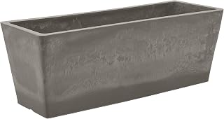 PSW Simplicity Cement-Look Window Box Planter 17.5x7x6 - Lightweight Recycled Plastic/Stone/Wood Composite, Drillable, Arcadia Garden Products