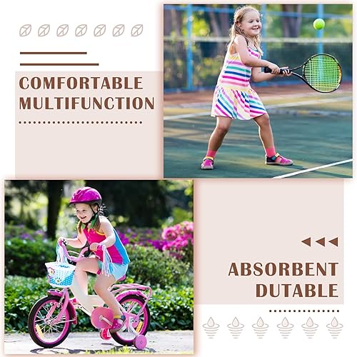 Miniatura 5 de Zhanmai 3 pares de tobilleras de compresión para niñas, soporte de manga de tobillo de punto elástico para niños, soporte de arco de pie para