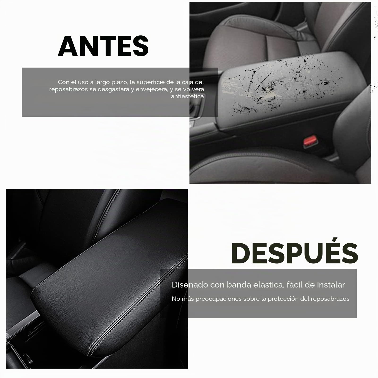 YEE PIN Compatible con Mazda 3 2019-2022 Reposabrazos Caja Cuero Cubierta Apoyabrazos de Consola Central Funda de Protección de Superficie Interior Accesorios