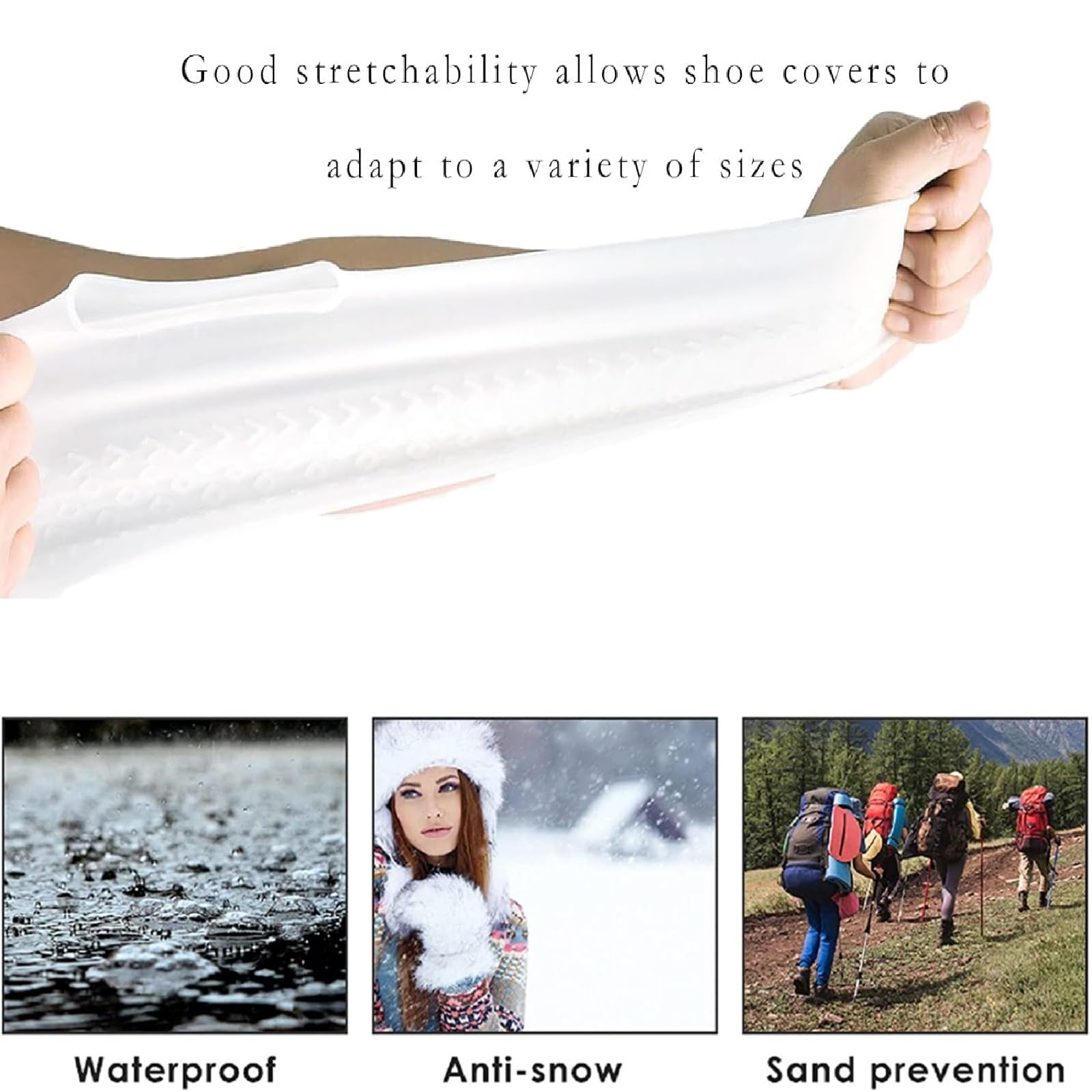 Copriscarpe Impermeabili Silicone - 4 Paia Riutilizzabili, Antiscivolo, Taglia 39-42 - Foto 4