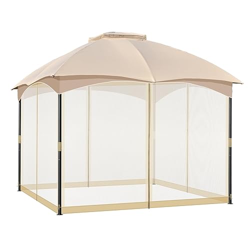 COWVIE Gazebo Replacement Netting Screen, 10' x 10' Universal Gazebo