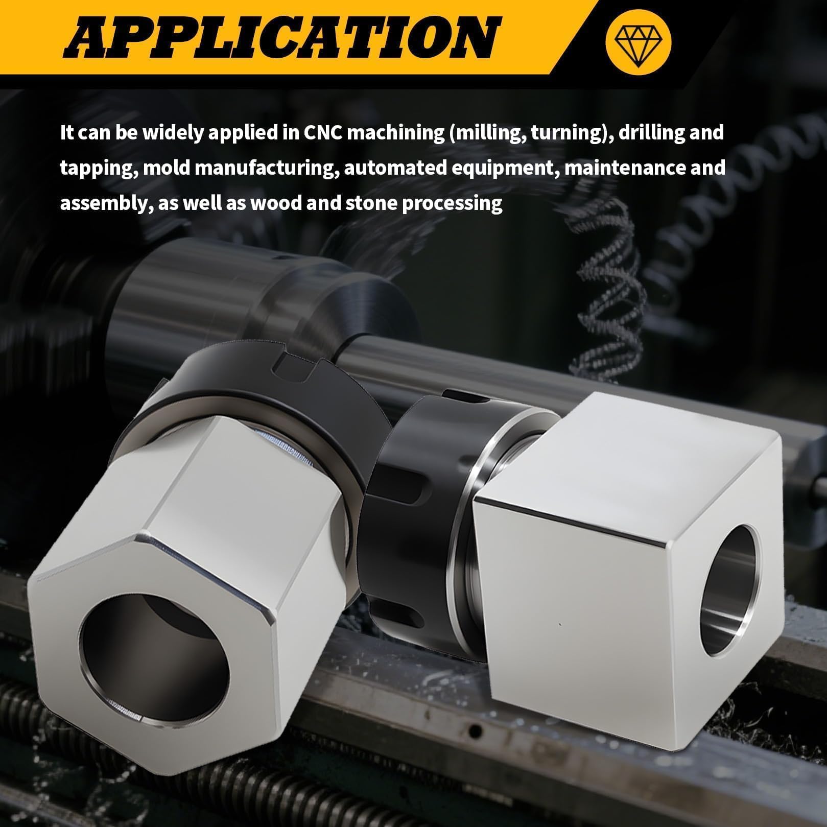 Juego de 2 soportes cuadrados y hexagonales para máquina de corte y grabado de torno CNC