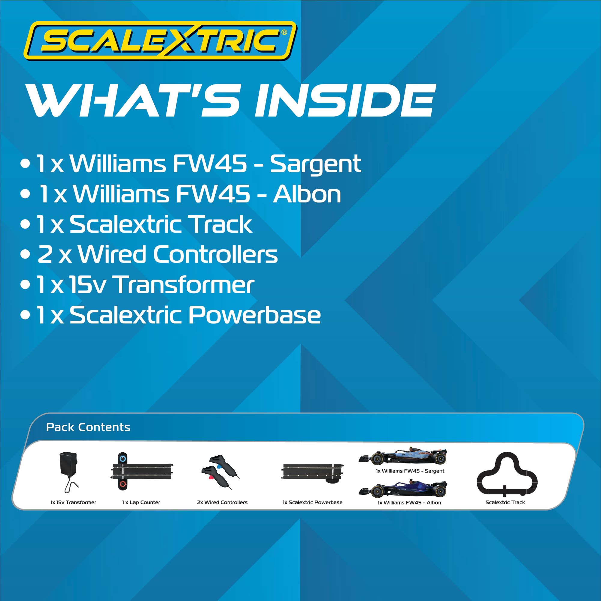 Scalextric Set da Corsa per Bambini, C1450M Williams Racing Race Set Speed ​​Track, Piste da Corsa Elettriche per Ragazzi e Ragazze 5, Set da Corsa per Mini Auto in Scala 1:32