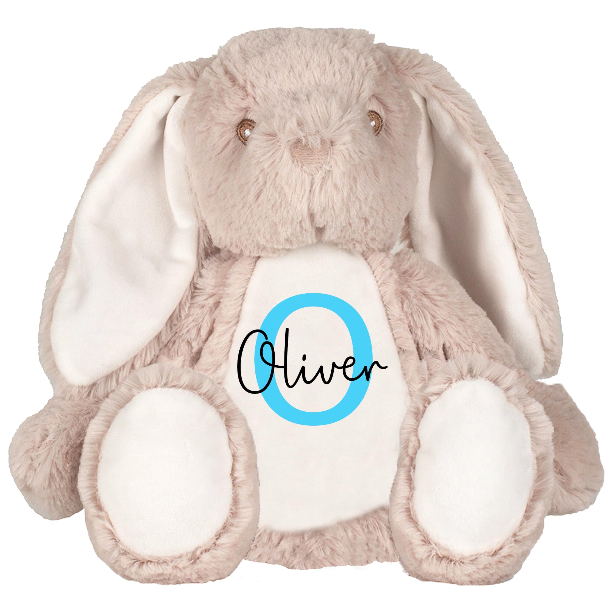 Personalised Bunny Rabbit Soft Toy - Name And Initial Keepsake Teddy - Baby Gift