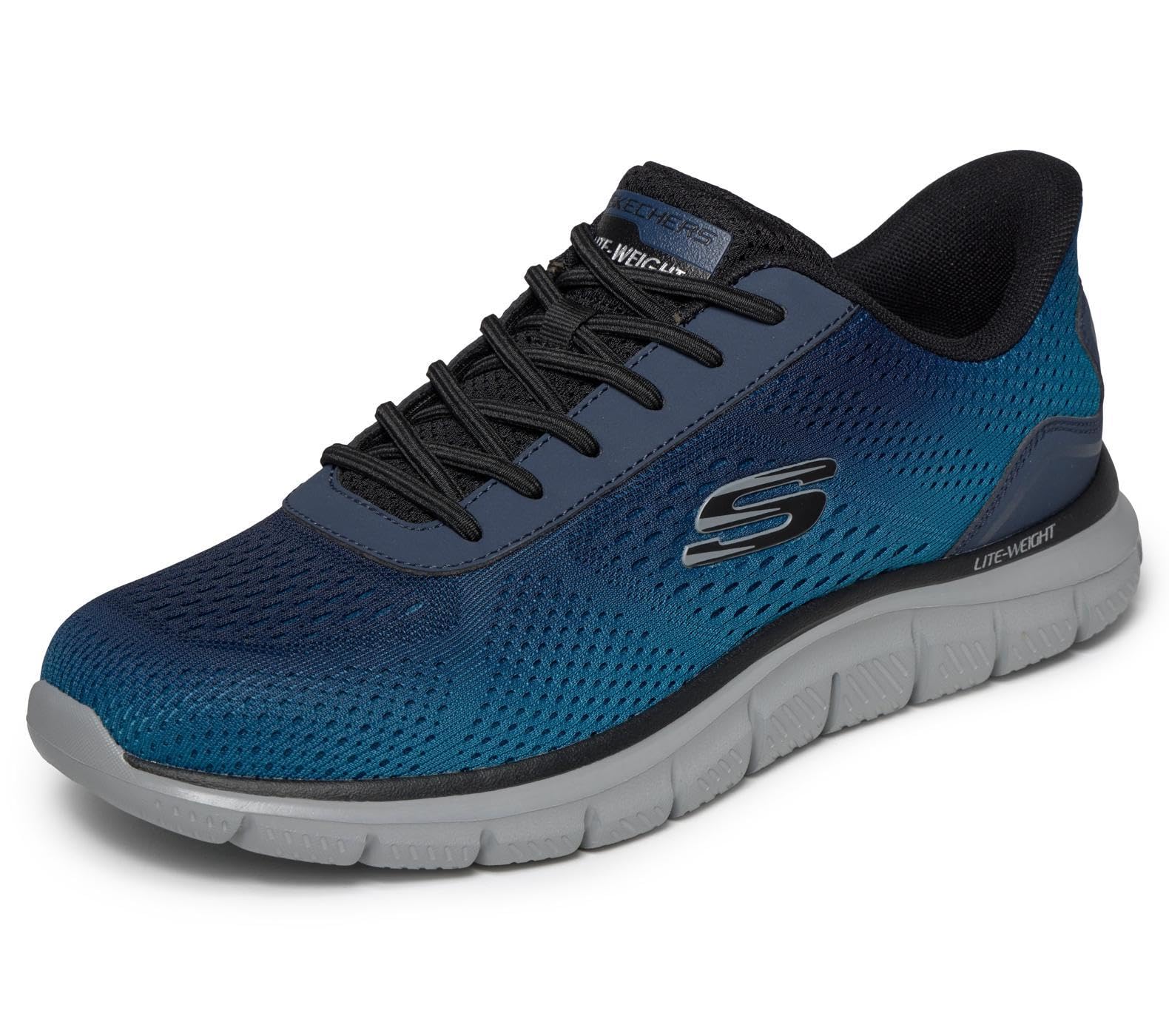 Skechers Men's Track Revno Slip-in Trainers, Navy/Blue, 9.5 UK