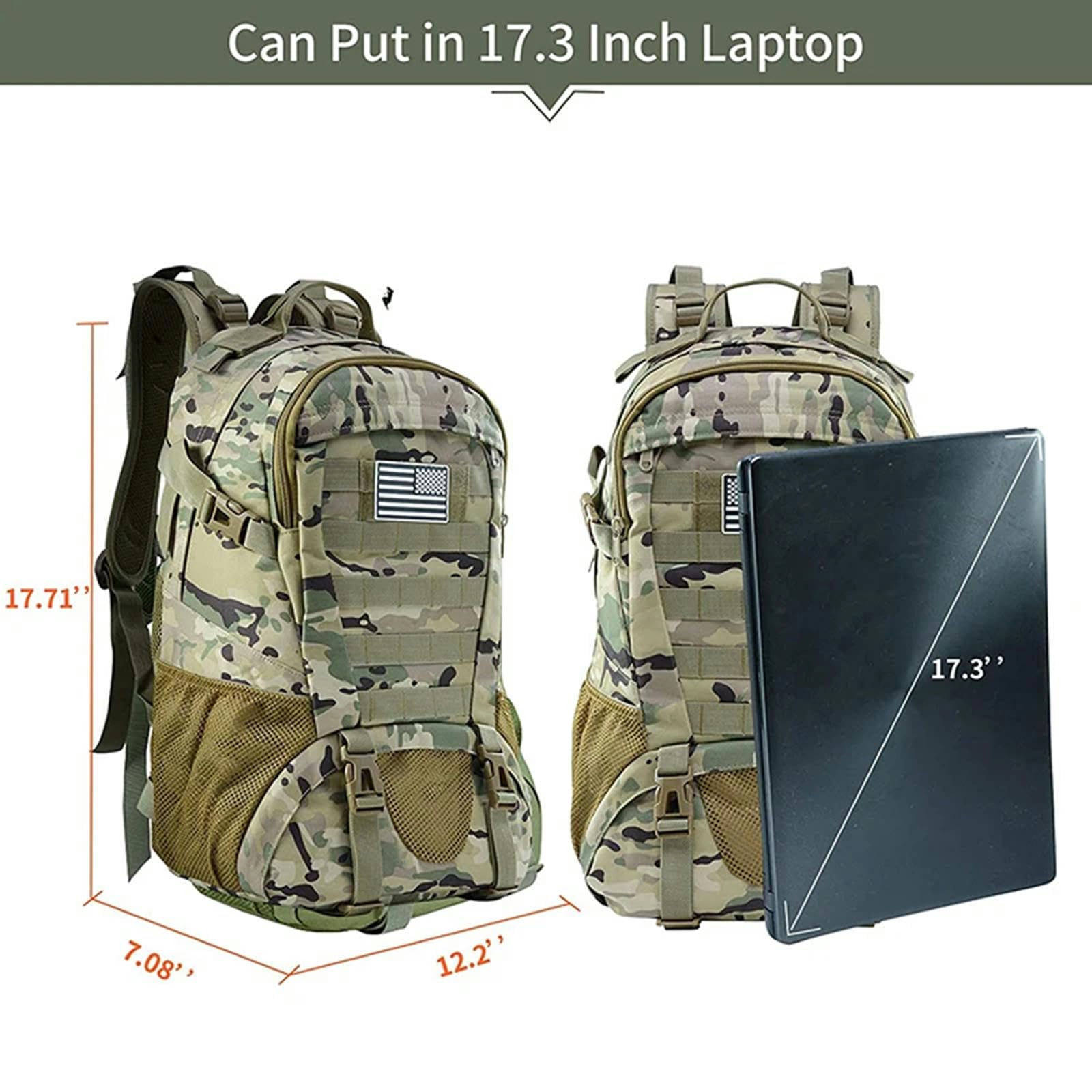 TEidea Zaino da Viaggio Borse per Escursioni E Pacchetti -35L di Zaini da Uomo Ideali per Sport, Campeggio, Escursioni, Trekking, Pesca
