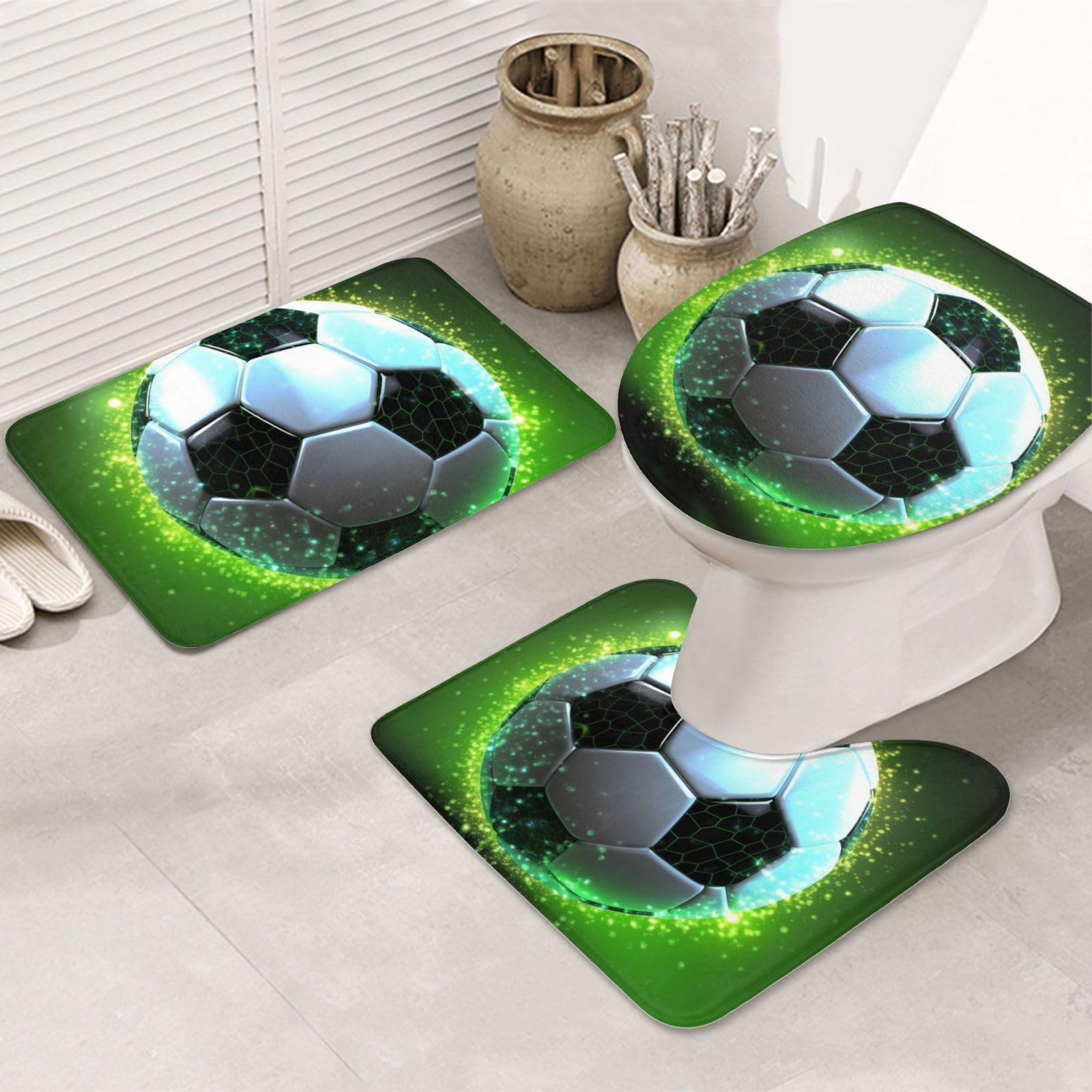 Tapis de salle de bain foot absorbant et antidérapant en lot de 3 pièces