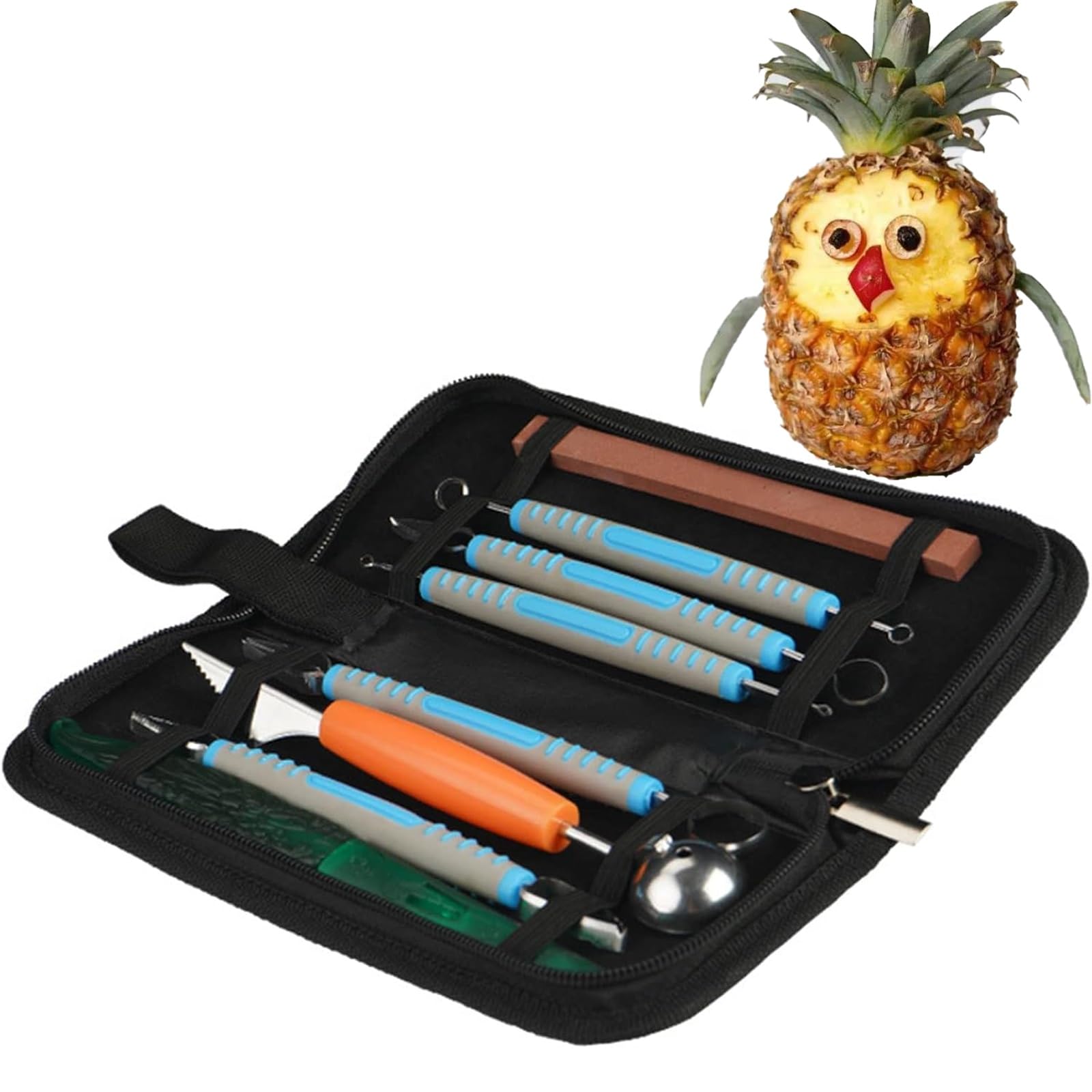 Elite - Set di utensili da cucina per adulti - 9 strumenti per sbucciare la cucina per guarnire frutta e verdura, con custodia per principianti.