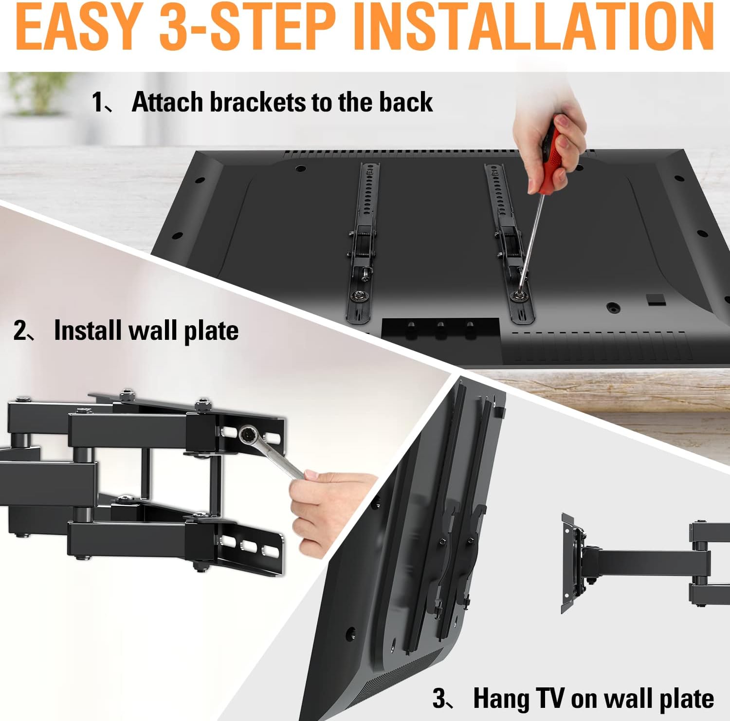 Nеw Arrіvаlѕ Full Motion TV Mount TV Wall Mount Swivel and Tilt for Most 26-55 Inch, Some up to 65 Inch TVs, Wall Mount TV Bracket with Dual Articulating Arms, Max VESA 400x400, 88 lbs. Loading, 16 Studs ELIVED Blасk Frіdау - 40% оƒƒ Full Motion TV Mount TV Wall Mount Swivel and Tilt for Most 26-55 Inch, Some up to 65 Inch TVs, Wall Mount TV Bracket with Dual Articulating Arms, Max VESA 400x400, 88 lbs. Loading, 16 Studs ELIVED