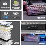 EPOMAKER x Aula F75 Clavier mécanique à joint, 75% Clavier de jeu à chaud sans fil avec Paddding & Knob, BT/2.4GHz/USB-C, RGB (Gradient noir, LEOBOG Commutateur de réaperie)