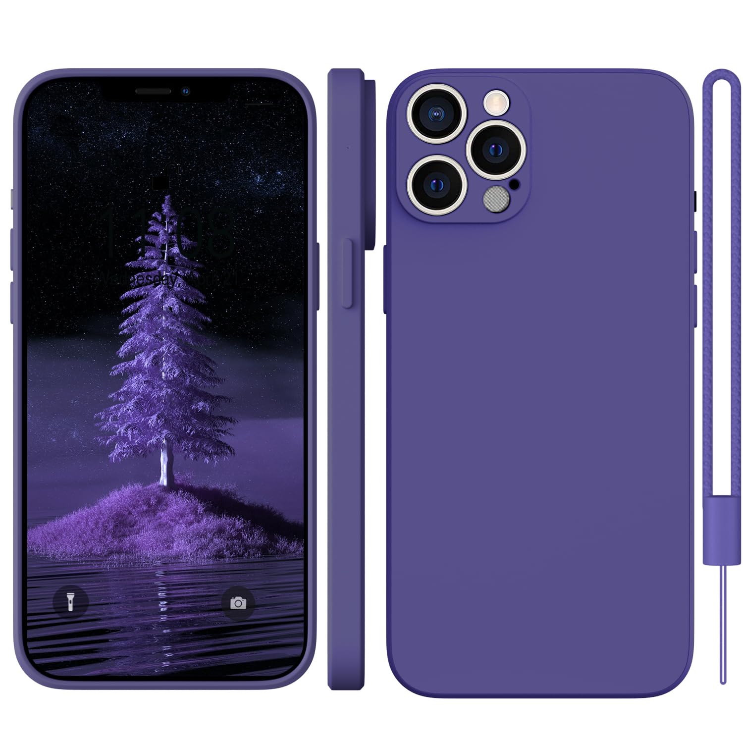WXX IPhone 12 Pro Hülle Lavendel Gray - Slim Silikon Case Mit Microfiber