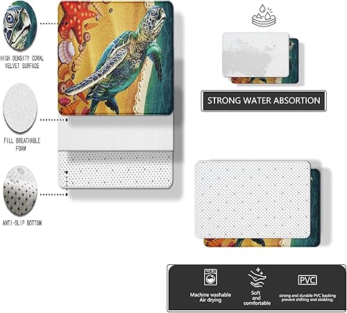 Miniatura 7 de Erosebridal Alfombra de baño turquesa y rosa verde azulado para mujeres y hombres, felpudos de animales salvajes, felpudos de piel de gato grande,