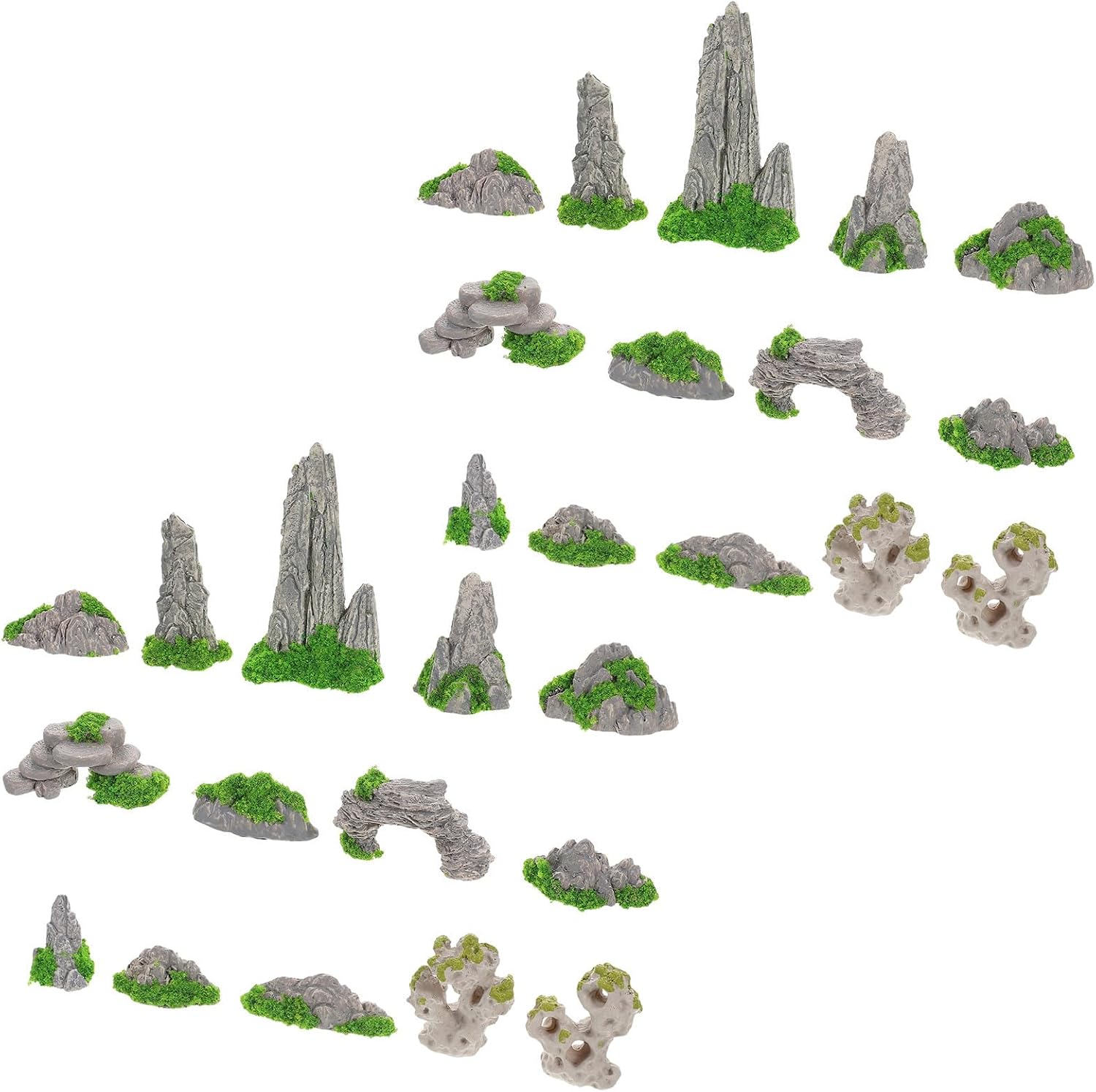 IMIKEYA Resin Set Mini Rockery Decoration 28pcs for Micro Diorama Garden