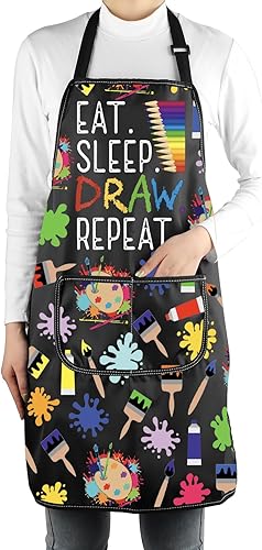 Miniatura 5 de VAMSII Pintor Artista Regalos Delantal de Dibujo para Artistas con Bolsillos Regalos para Profesores de Arte Pintura Regalo de Clase de Pintura