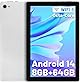 タブレット 10インチ - Android14 タブレット Wi-Fiモデル 8GB+64GB+1TB拡張 8コアCPU 1.8GHz Widevine L1/GMS認証 WiFi 6/BT5.3 5000mAhバッテリー Type-C充電＆ヘッドフォンジャック 1280×800 IPS画面 OTG/無線投影/顔認識機能 オンライン授業対応/説明書付属 ホワイト