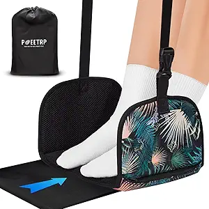 Portable Footrest Hammock for Air Travel, Work on Desk, Provides Support for Leg, Made by Soft Memory Foam, Relieve Leg Pressure, Car & Office Essentials