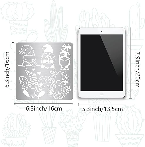 Miniatura 23 de GORGECRAFT 6.3 x 6.3 Christmas Metal Stencils Santa Claus Stainless Steel Cutting Dies Stencil Reusable Snowman Elk Christmas Tree Bells Christmas