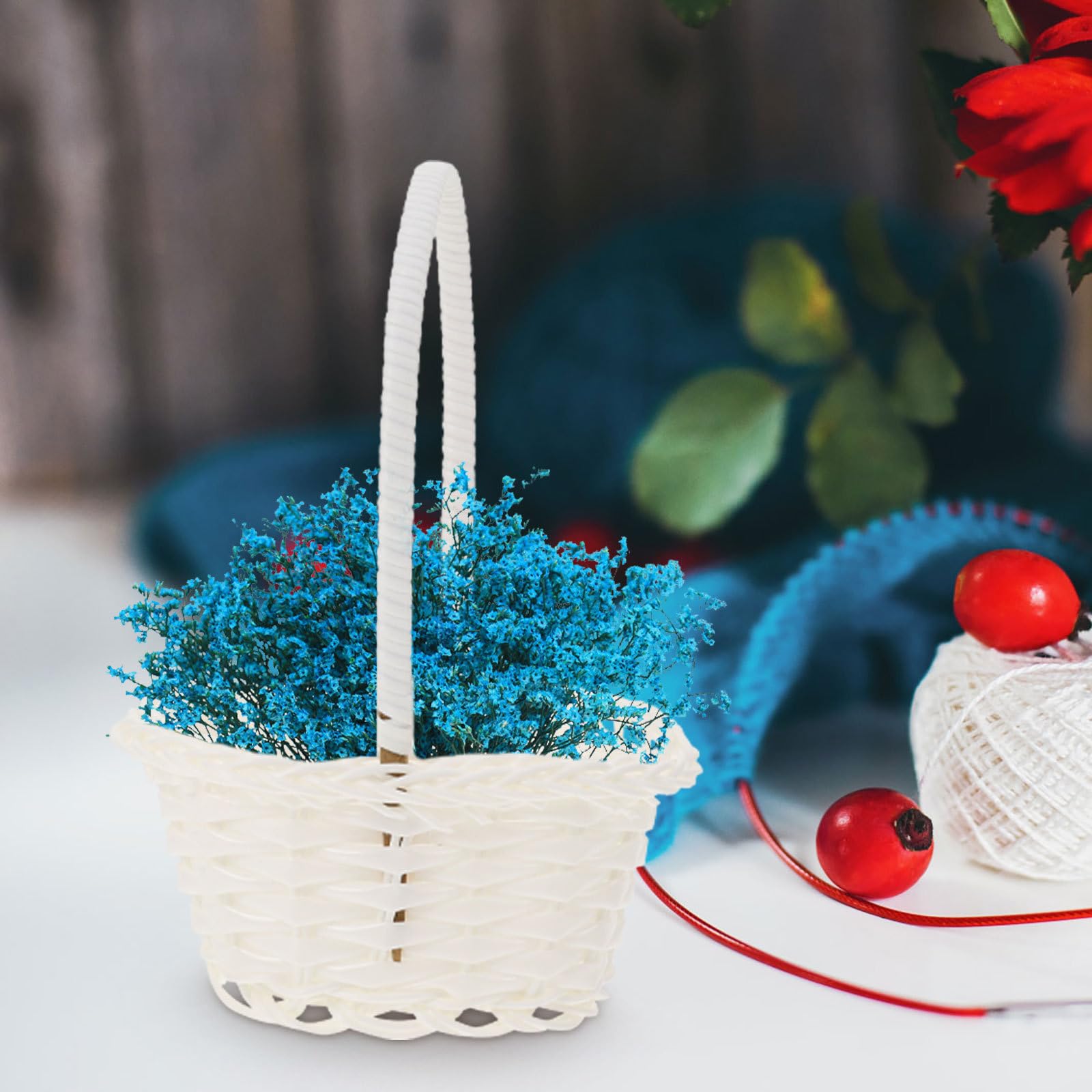 14 Stuks Mini Geweven Mandjes met Handvat Kleine Decoratieve Mandjes