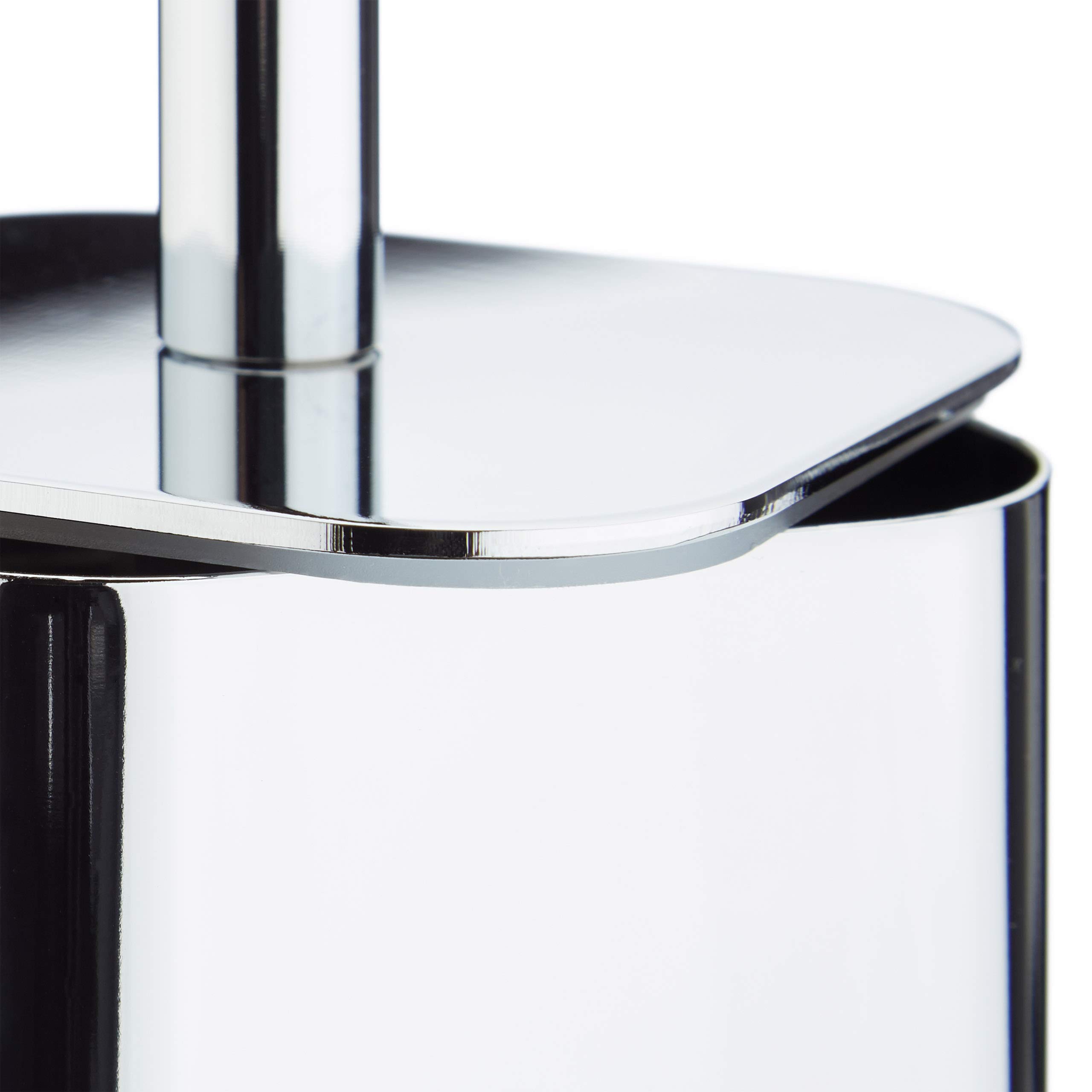 Relaxdays toiletbutler, metaal, HxBxD 63 x 23 x 17 cm, staande toiletrolhouder, wc-borstel met houder, modern, zilver