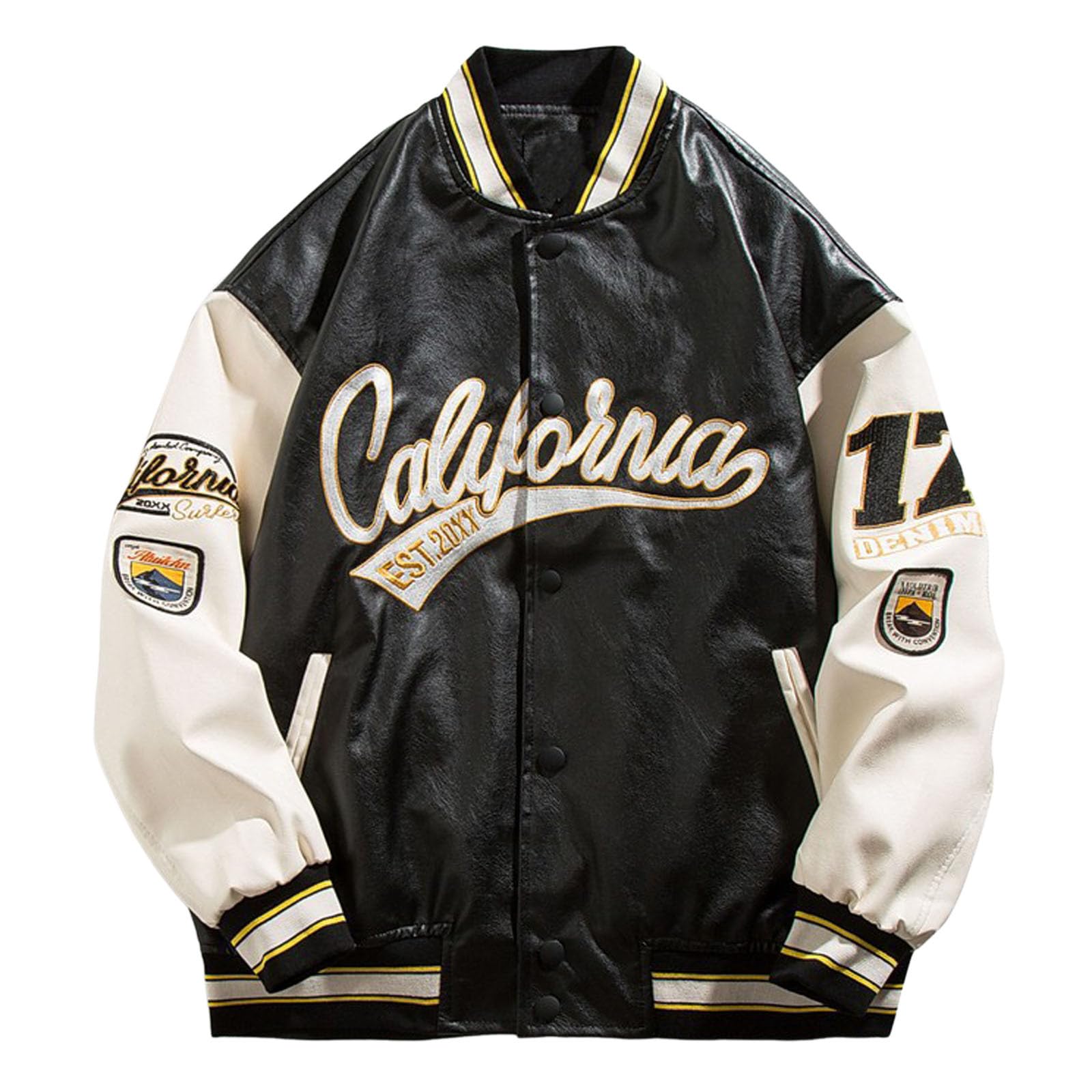 Transition Jacket Men's Bomber Jacket College Baseball Jacket Unisex Patchwork Sports Jacket Fashion Racing Varsity Jacket Streetwear Sweat Jacket Outdoor Jacket