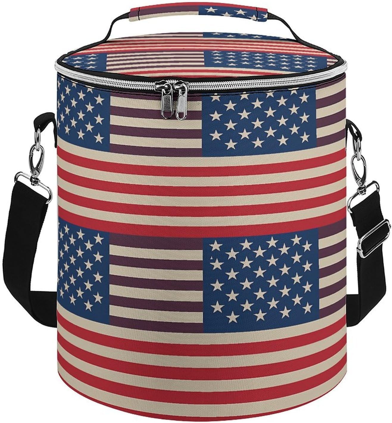 Soft Round Cooler Bags15L Collapsible Ice Chest Bag,3D Wolf Dream Catcherprinted Portable Leakproof Insulated Travel Cooler Bag for Picnic,Beach,Outdoor Trip