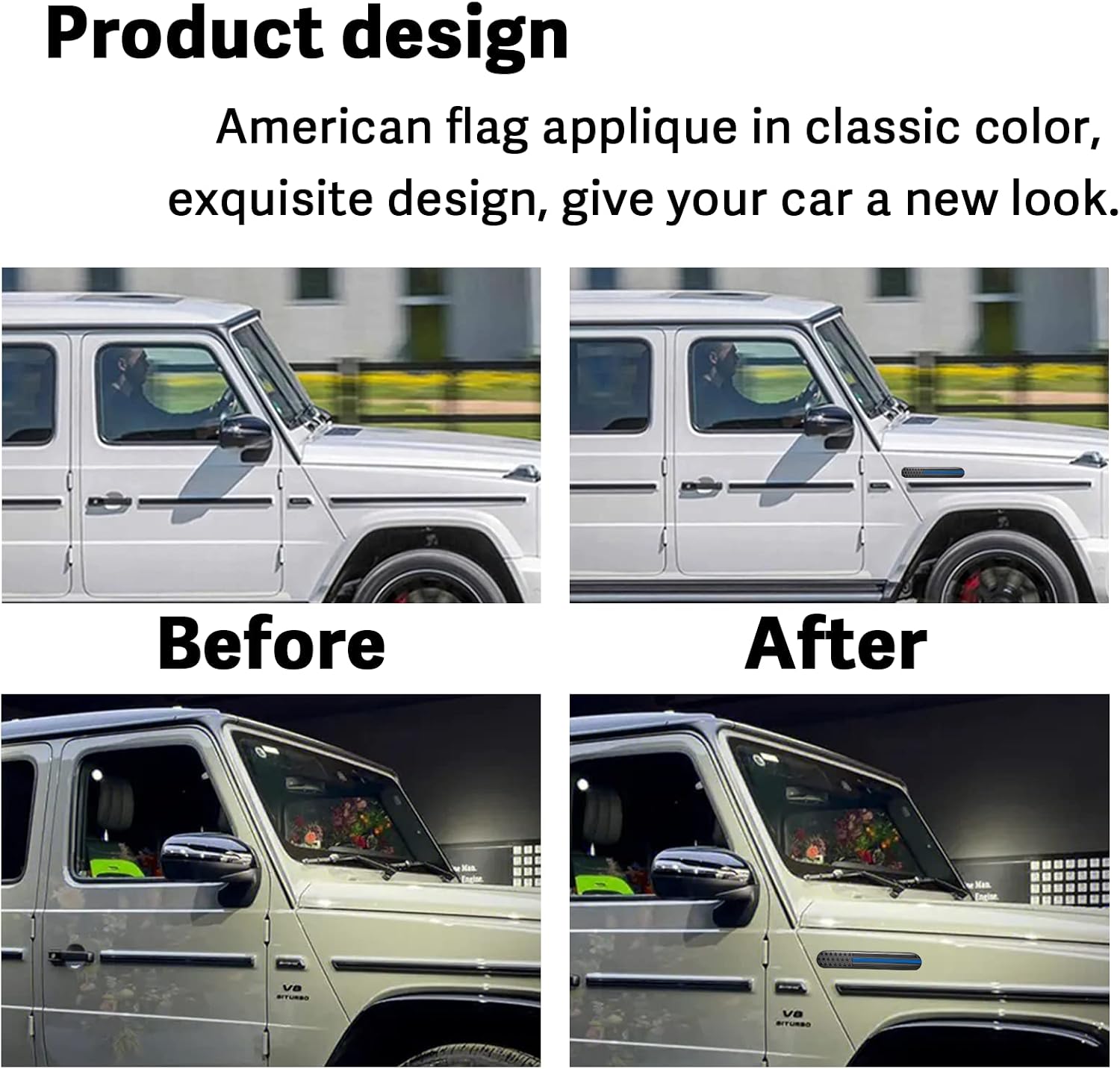 Zxiaochun Calcomanías De Vinilo De La Bandera Estadounidense Para Ventana Lateral Trasera Se Adapta A Toyota Rav4 2019 2022 2023 Con La Bandera De