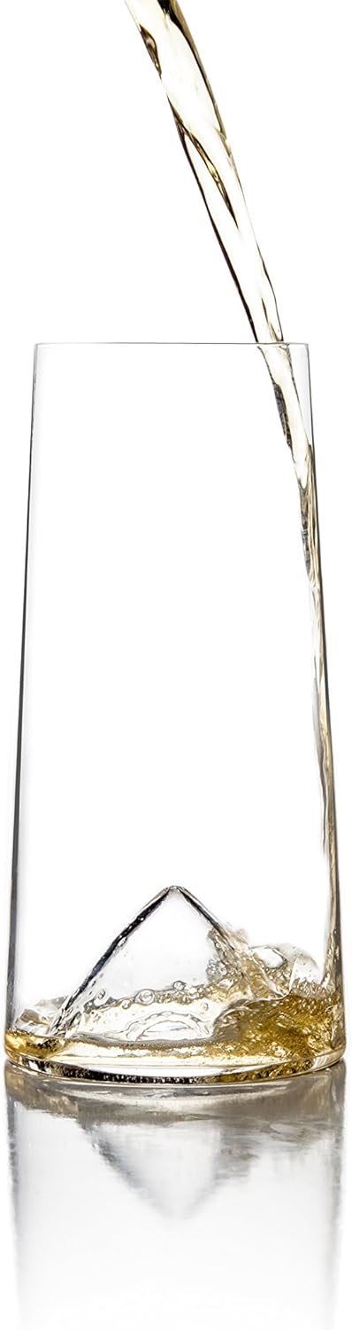 Sempli Monti 16 oz Pint Beer Glasses - Set of 2 Handmade Drinking Glasses, Craft Beer Glassware for Bar, Aerating Inverted Bottom, Lead-Free Crystal, Giftbox Included - Clear