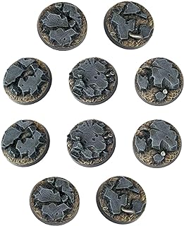 War World Gaming War Torn City Rubble Round Bases x 10 (25mm) - 28mm Scale