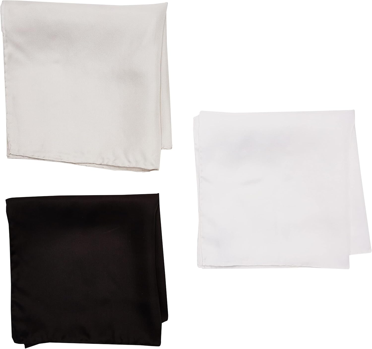 Stacy Adams mens 100% Silk Hand Rolled 17"x 17" Pocket Square Three Piece Set