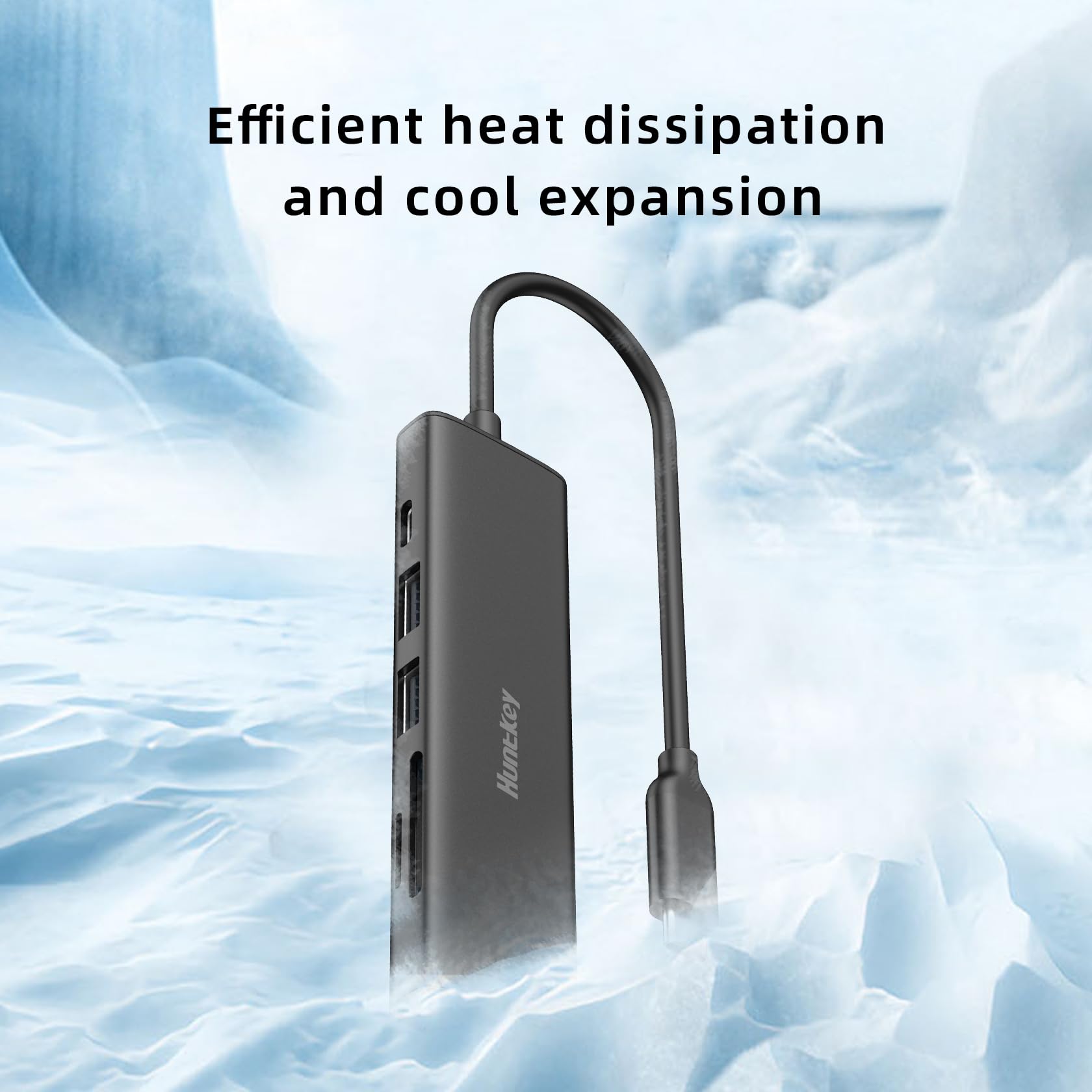 Huntkey USB C Hub (6 in 1) USB C Docking Station with 4K HDMI, 2 USB3.