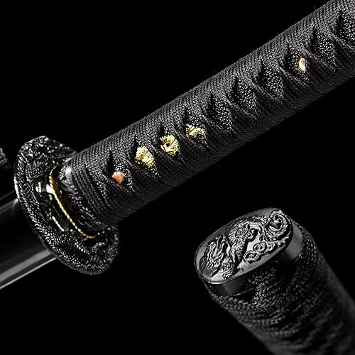 Miniatura 7 de Zhangswords Samurai Katana Espada hecha a mano de acero de alto carbono 1095 Japonesa Real Katana Espada de Espiga Completa Afilada