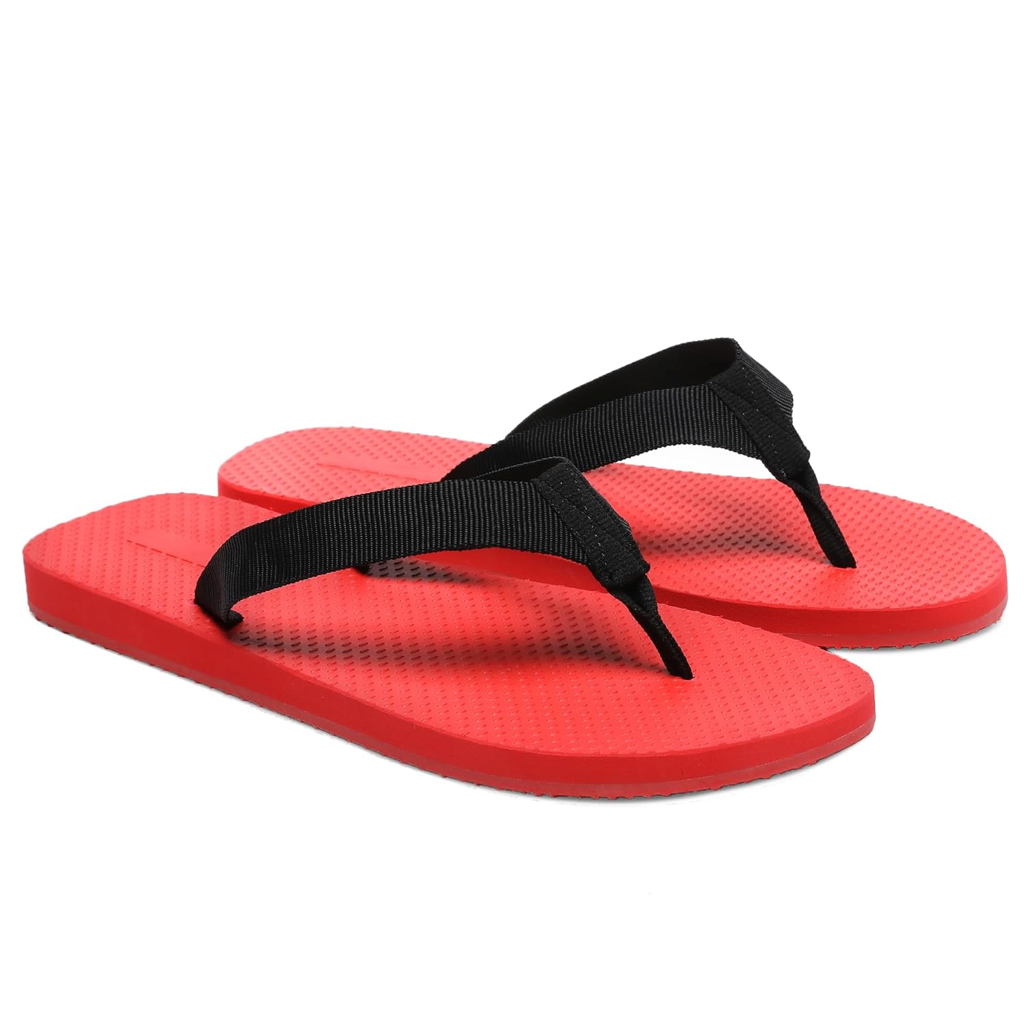 Red Rubber Thong Sandals for Women Beach Flip Flops Casual Comfortable Slip On Flat Sandals Ladies Slides Slipper