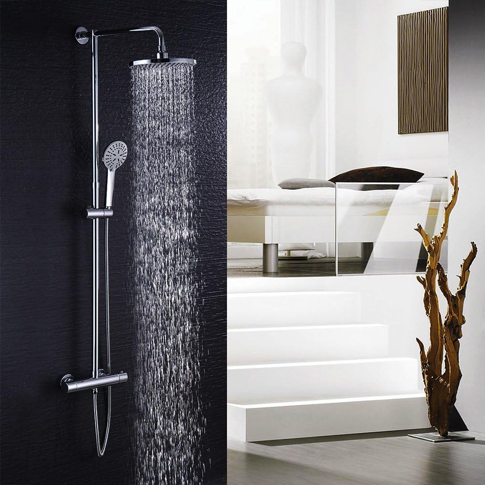 Hausbath Bathroom Thermostatic Mixer Shower System with 220mm Standard Shower Thermostat Mixer